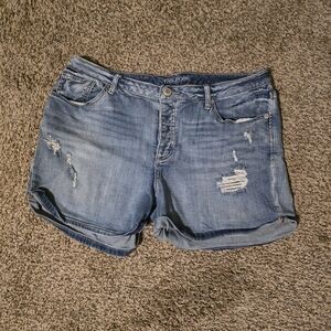 Maurices Light Blue Ripped Jean Shorts